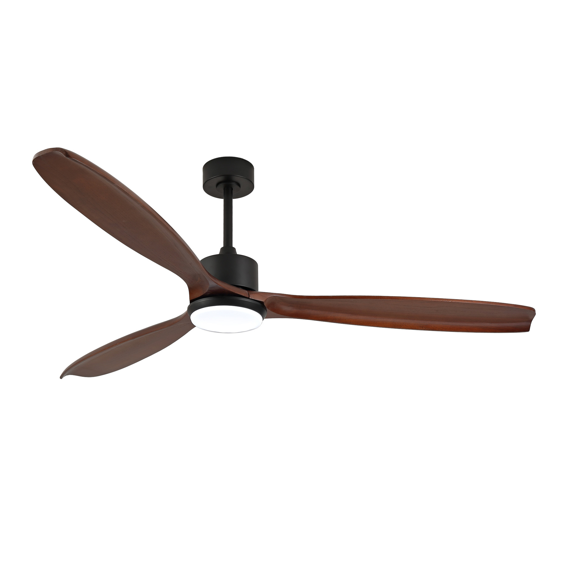 70-zoll-deckenventilator Mit Led-leuchte, 3 Holzflügeln Und Dc-motor, Schwarz/walnuss, Modenuit