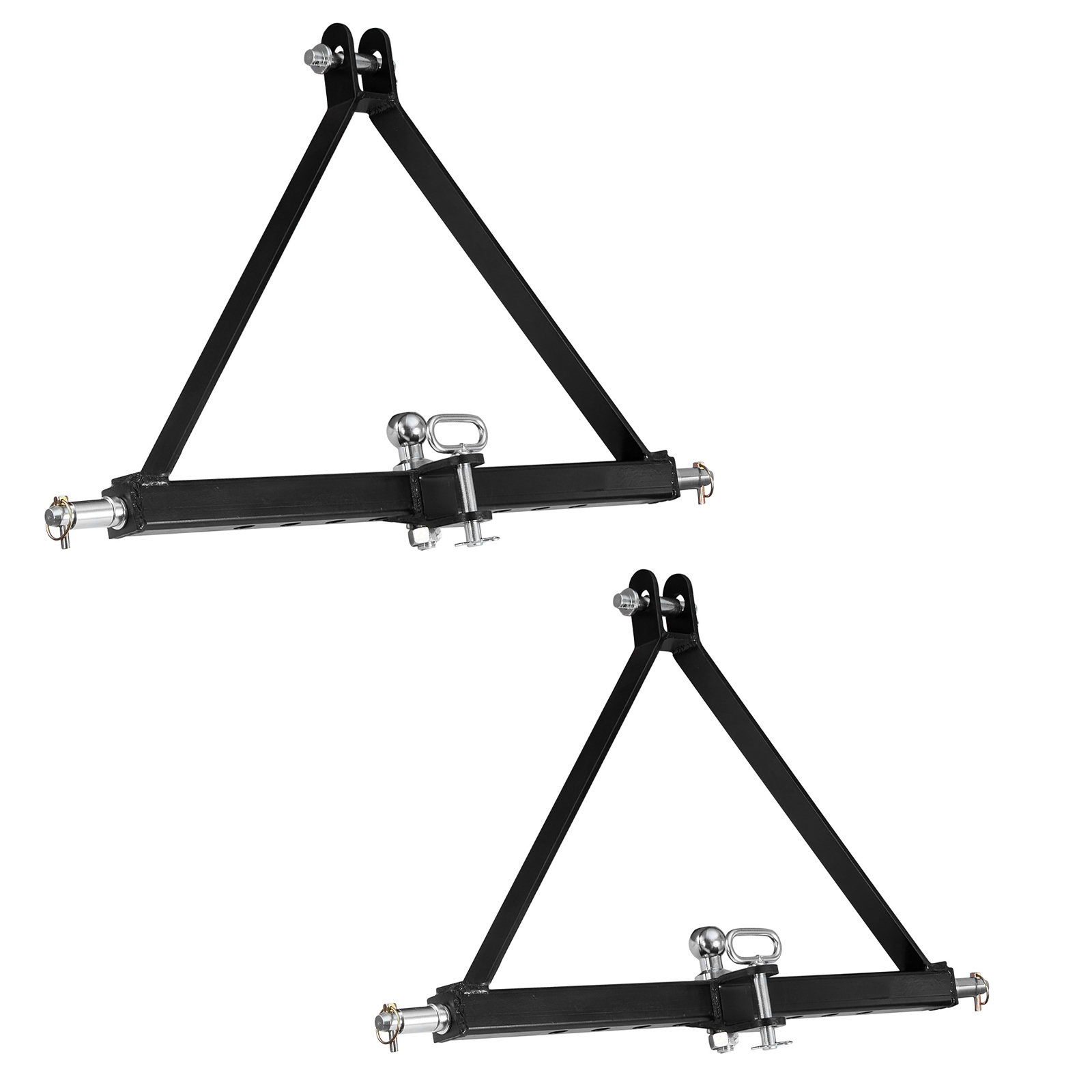 Mophorn 3-punkt-anhängerkupplung Mit Kugelkopf, Dreipunkt-schnellkupplung, Traktor-zugstangenadapter, Passend Für Traktoren Der Kategorie 2, Kompatibel Mit Verschiedenen Modellen, Schwarz