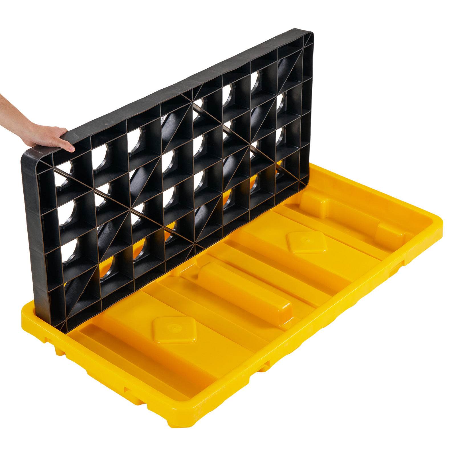 Mophorn Auffangpalette 1316x680x150mm, Industrielle Auffangwanne Mit 4000kg Tragfähigkeit & 79,5l Kapazität, Plattform Mit Drainage Für 2 Fässer, Geeignet Für Lagerung Und Transport