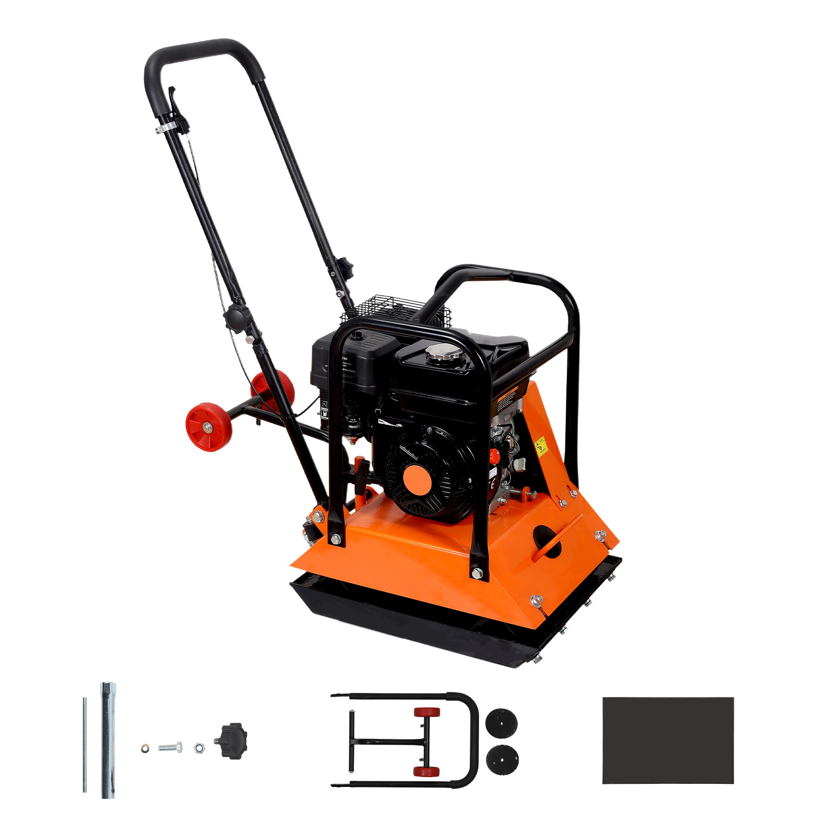 Mophorn Benzinbetriebene Rüttelplatte, 6,5 Ps (212 Cc) Motor, 6400 U/min Vibrationsleistung, 15 Kn Verdichtungsdruck, Platte 530x400 Mm, Für Pflasterarbeiten, Asphalt Und Fundamente