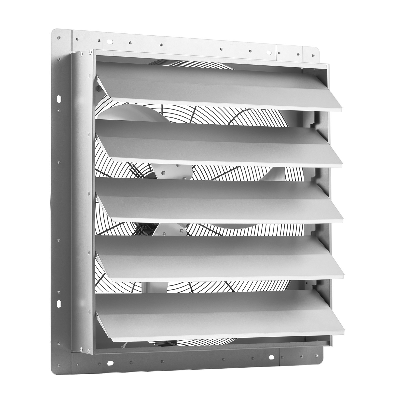 Mophorn 624 Mm Abluftventilator Mit Lamellen Für Industrielle Anwendungen, 136 W, Robustes Stahlgehäuse, 11347 M³/h Luftstrom, 1400 U/min Motor, Geräuscharmer Betrieb, Zur Wandmontage