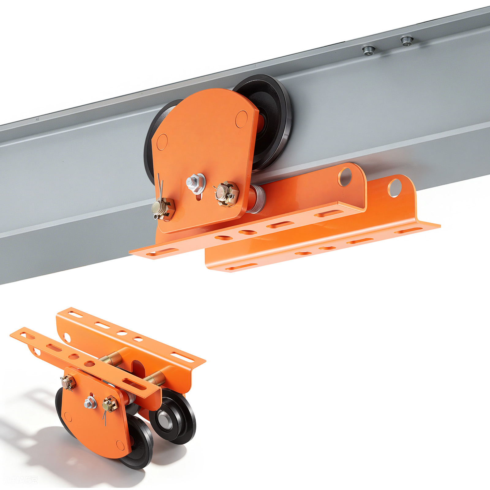 Mophorn Manuelle Laufkatze Mit 998 Kg Tragkraft, Rollfahrwerk Mit Doppelrädern & 68-110 Mm Flanschbreite, Handfahrwerk Aus Kohlenstoffstahl Für I-träger, Geeignet Für Verschiedene Hebeanwendungen