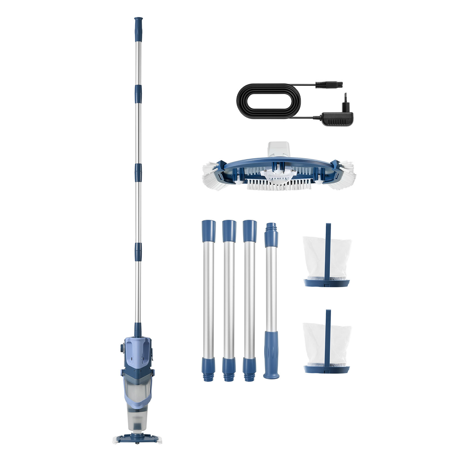 Mophorn Akku-poolsauger Handpoolsauger Bodensauger Unterwassersauger 100l/min, Poolreiniger Für Aufstellpools 60 Minuten Laufzeit, Effiziente Reinigung Von Blättern & Schmutz Mit Teleskopstange