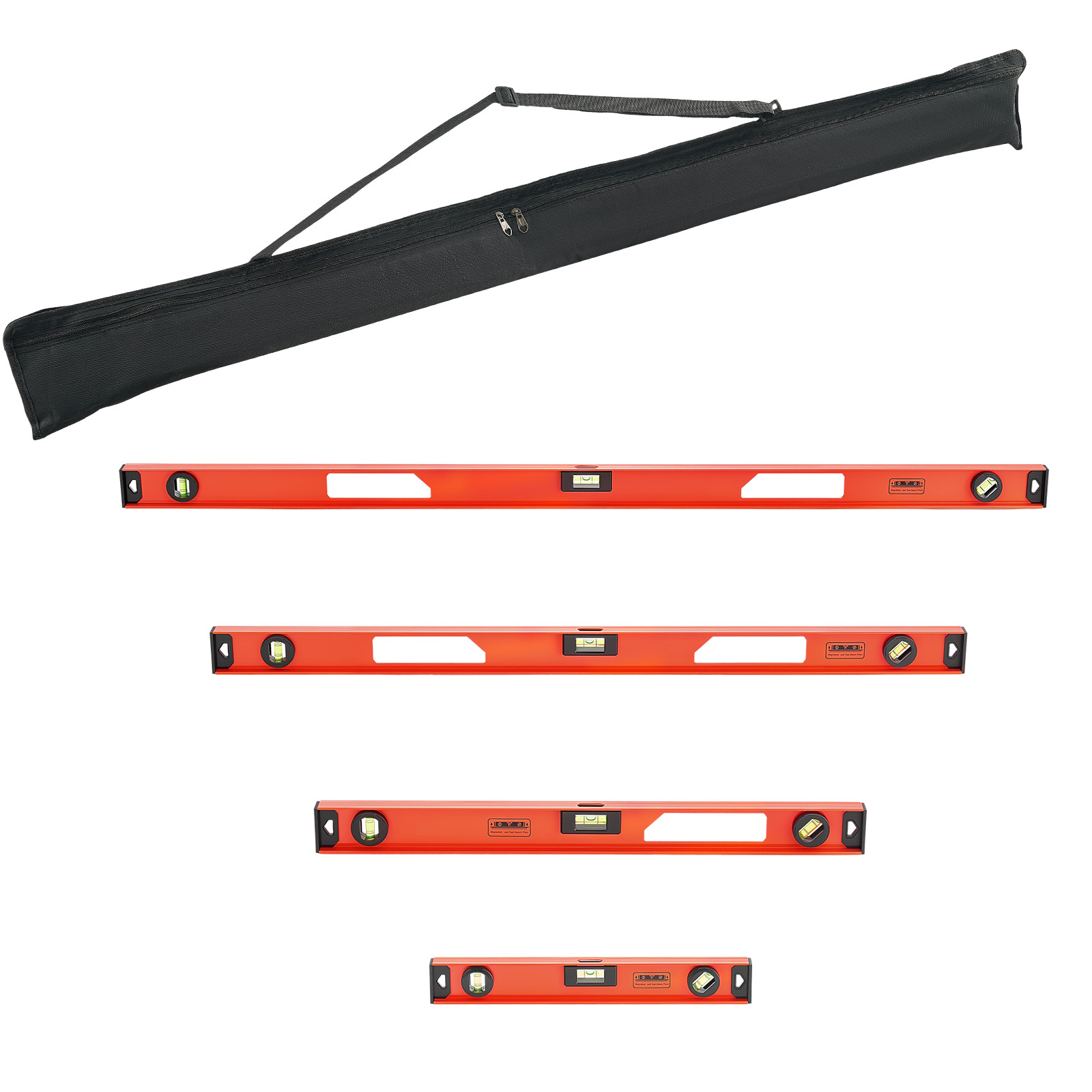 Mophorn 4-teiliges Wasserwaagen-set, 40/60/90/120 Cm Mit 3 Libellen Für 90°, 45° Und 0°, Genauigkeit Von 0,5 Mm/m, Magnetische Mit Aufhängeloch, Messwerkzeug Für Bauprojekte Und Renovierungen