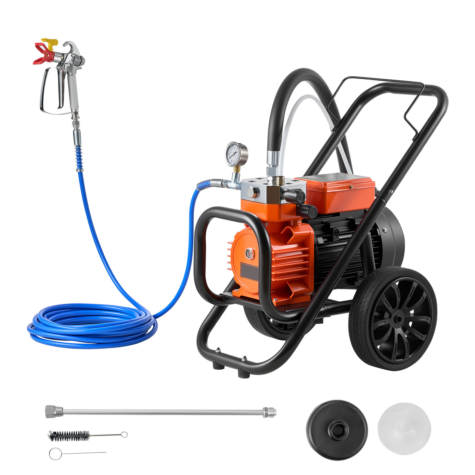 Mophorn Membran-airless-farbspritzgerät 2000 W, Tragbares Sprühgerät Mit 22,75 Mpa Hochdruck, 10 M Hochdruckschlauch, Reinigungswerkzeug Und Bürste, Ideal Für Diy-sprühprojekte Drinnen Und Draußen