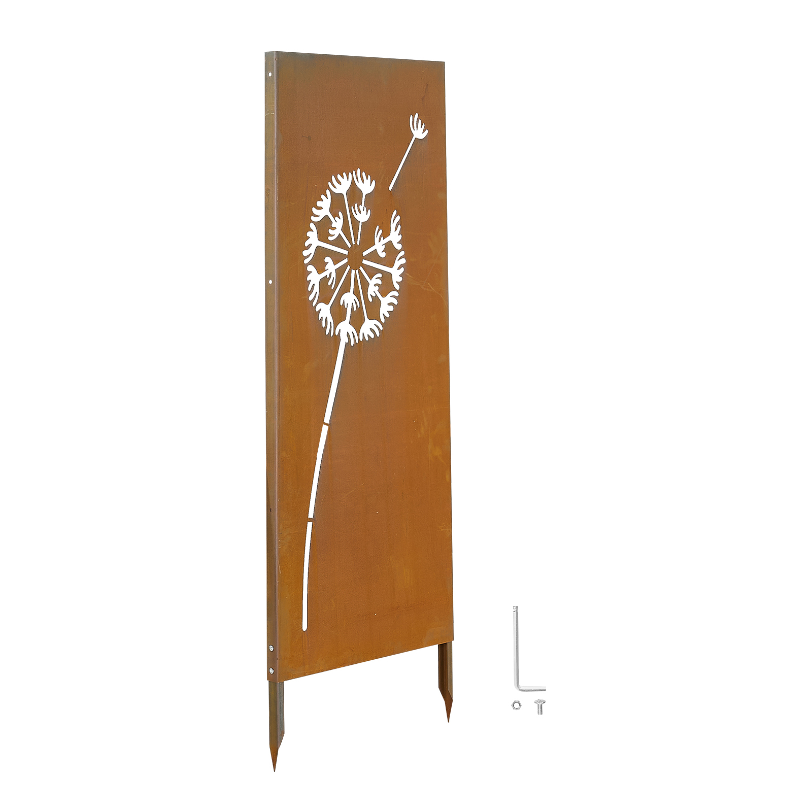Mophorn Paravent 60x158 Cm, Metall-raumteiler Mit Erdspießen & Stahlplatte, Sichtschutz Und Dekorative Trennwand, Geeignet Für Garten, Terrasse, Hof Und Balkon