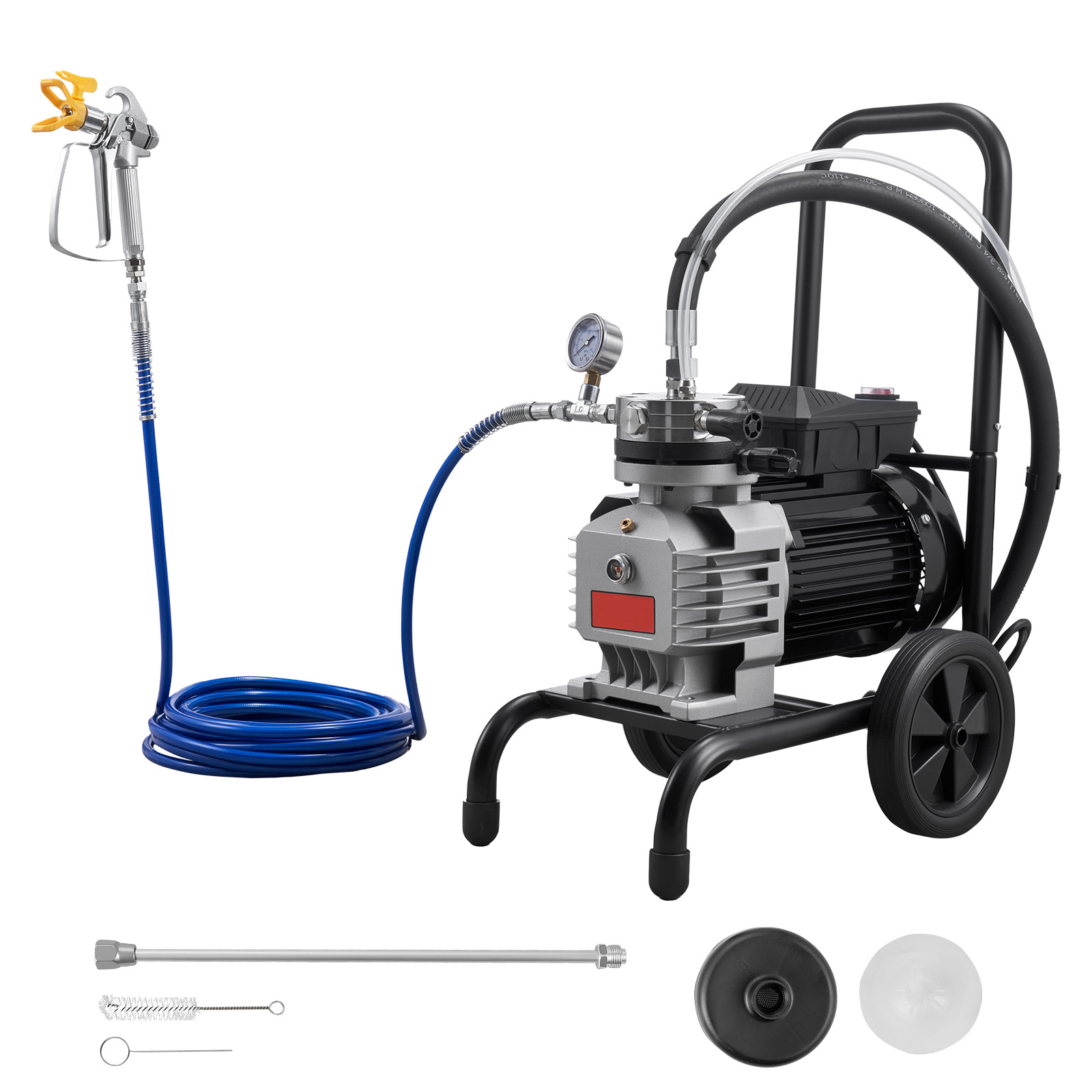 Mophorn Membran-airless-farbspritzgerät 1800 W, Tragbares Sprühgerät Mit 22,75 Mpa Druck, 10 M Hochdruckschlauch, Reinigungszubehör, Ideal Für Innen- Und Außen-diy-sprühprojekte
