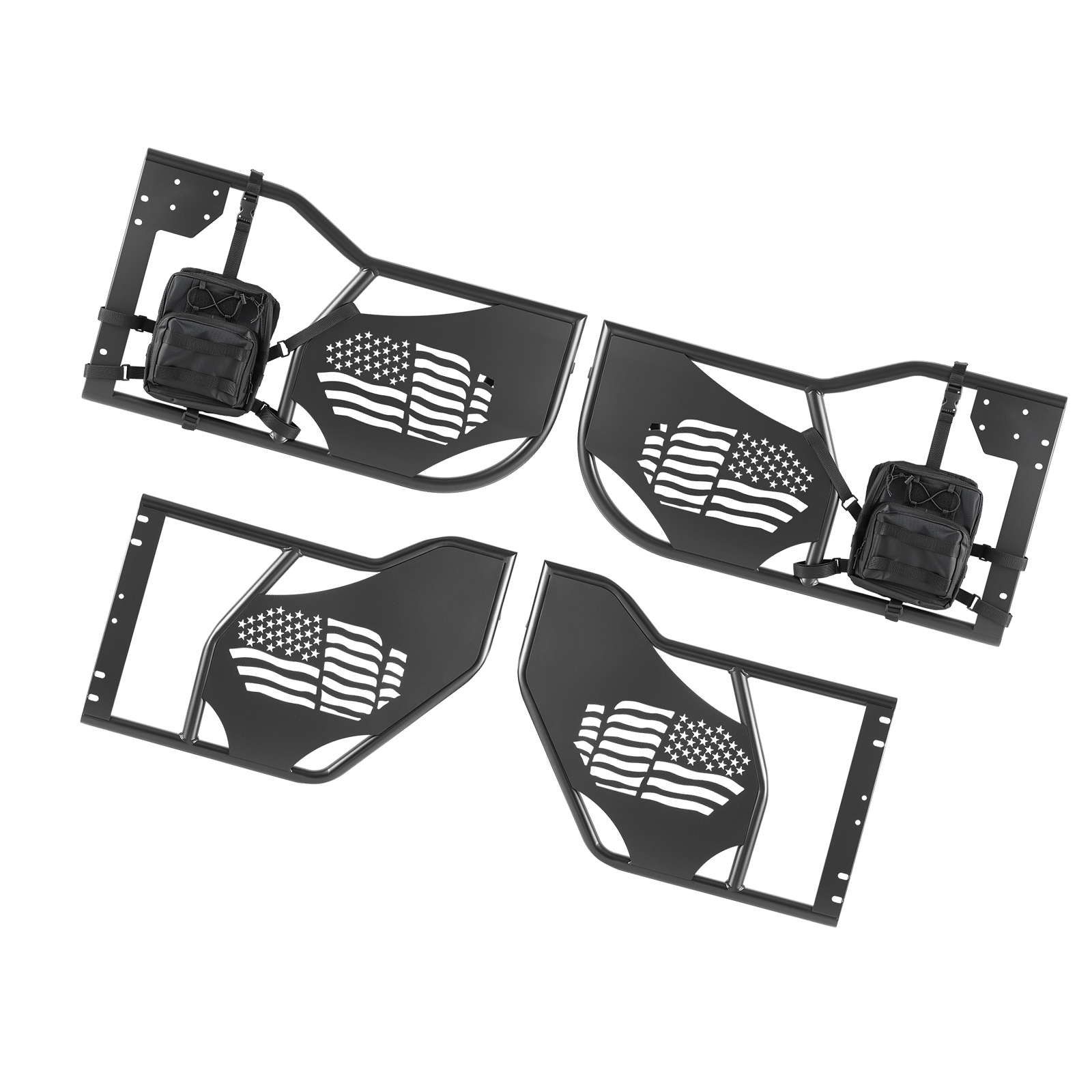 Mophorn Röhrentüren 4-türig, Passend Für Jeep Wrangler Jl 18–26 & Gladiator Jt 20–26, Offroad-halbtüren Aus Stahl, Inklusive Dot-zertifizierten Außenspiegeln Und Schwarzer Aufbewahrungstasche
