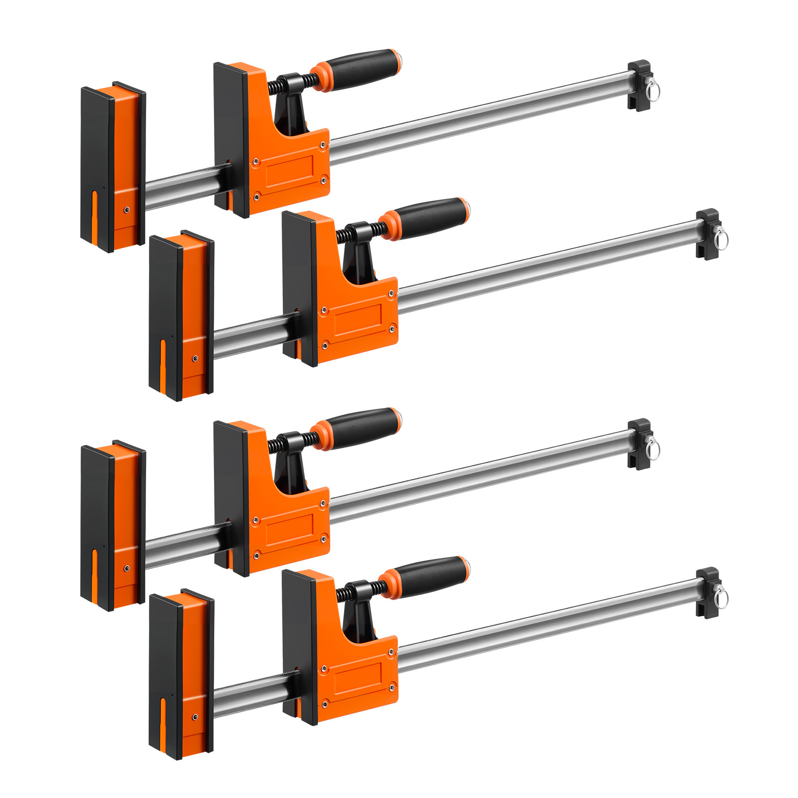 Mophorn Schraubzwingen 4er-set, 60,96 Cm Spannweite, F-zwingen Mit 680 Kg Spannkraft, Doppelte Klemm- Und Spreizfunktion, Weiche Gummifüße, Kohlenstoffstahlstange, Ideal Für Holz- Und Metallarbeiten