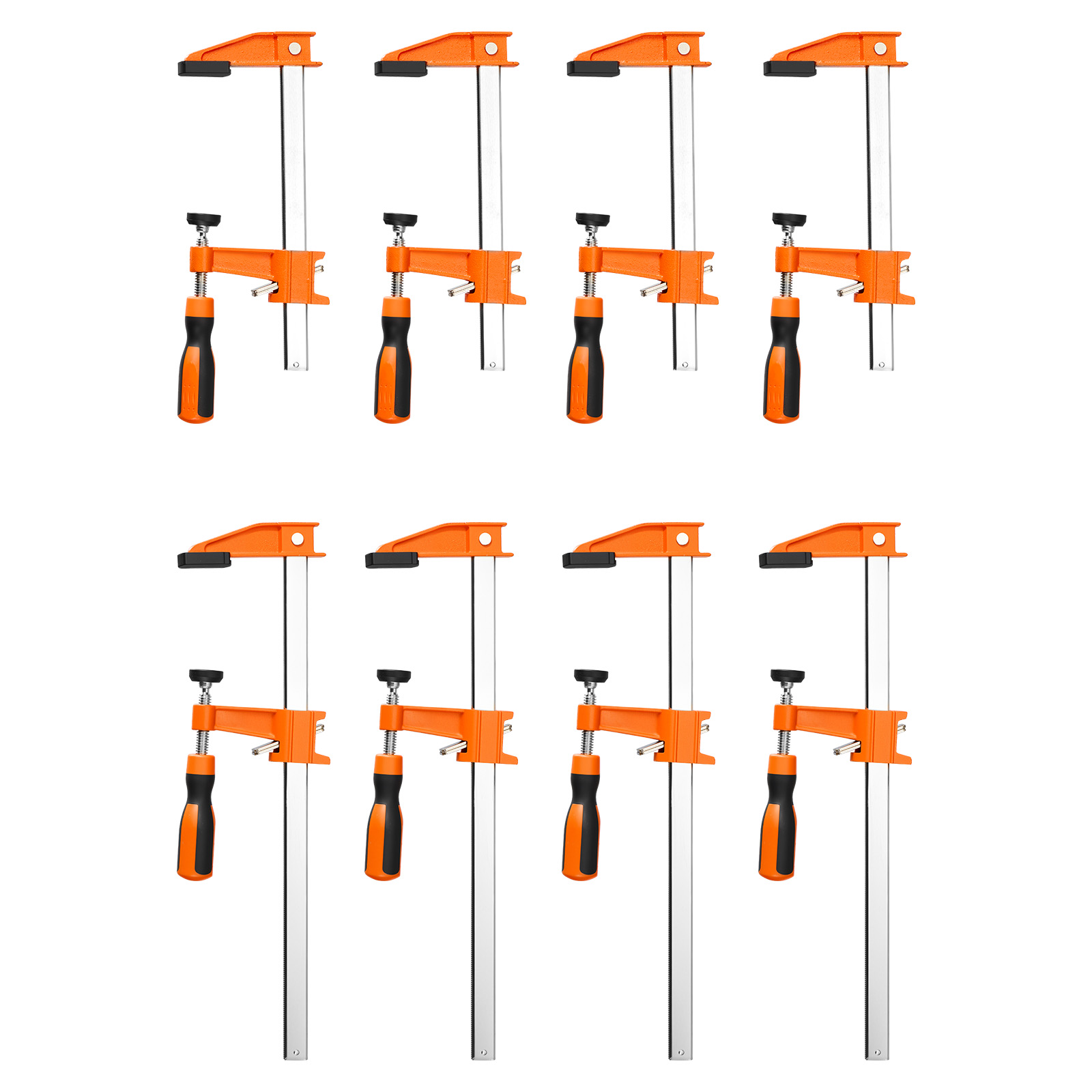 Mophorn Schraubzwingen-set, 8-teilig, 15,24 Cm & 30,48 Cm F-zwingen, 272 Kg Spannkraft, Mit Kunststoffschutz & Selbstarretierung, Aus Temperguss & Kohlenstoffstahl, Ideal Für Holz- Und Metallarbeiten