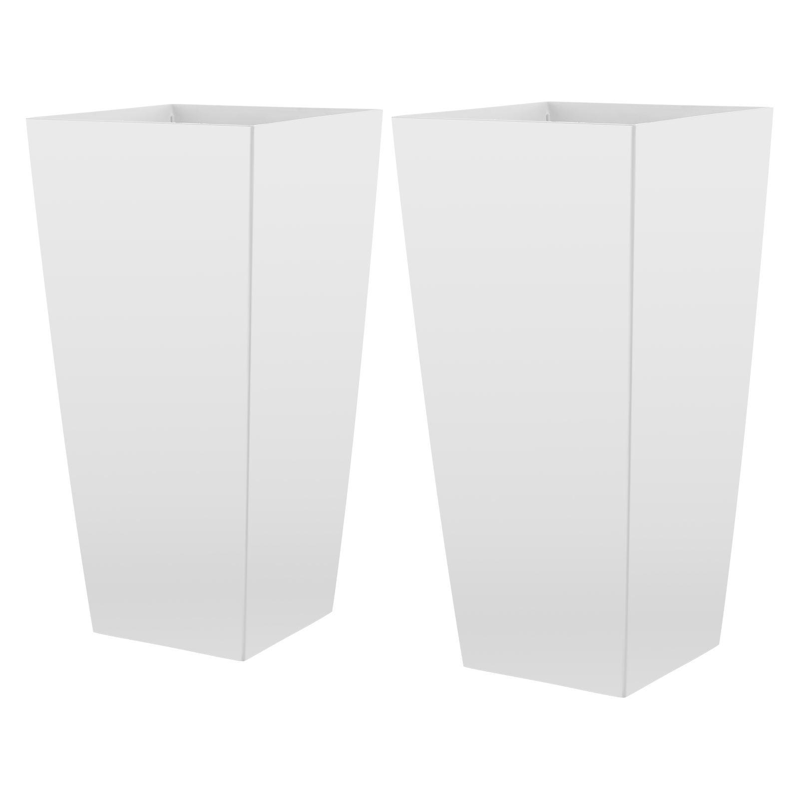 Mophorn Pflanztopf 325x325x665 Mm Im 2er-set, Blumentopf, Blumenkübel, Pp-pflanzgefäß Mit Innentopf Und Abflusslöchern, Ideal Für Innen- Und Außenpflanzen, Weiß