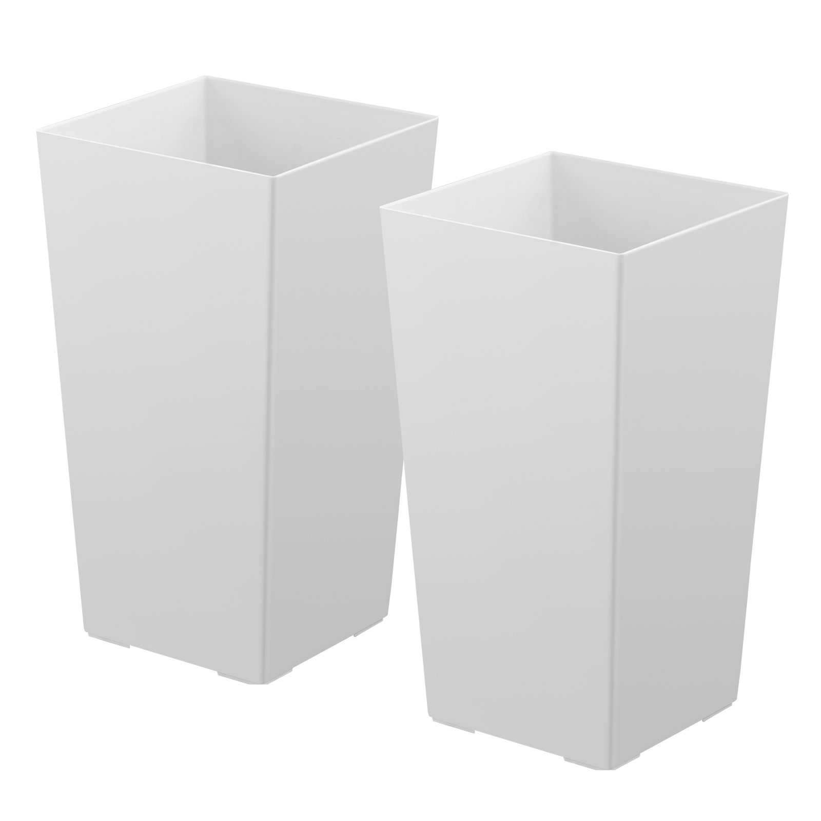 Mophorn Pflanztopf 300x300x550 Mm 2er-set, Blumentopf, Blumenkübel, Pp-pflanzgefäß, Pflanzkasten Mit Innentopf, Ideal Für Innen- Und Außenpflanzen, Weiß