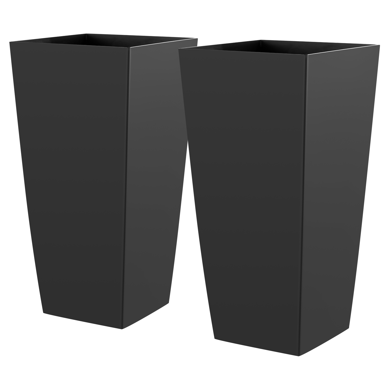Mophorn Pflanztopf 325x325x665 Mm 2er-set, Hoher Blumentopf, Blumenkübel, Pp-pflanzgefäß, Pflanzkübel Mit Innentopf Und Abflusslöchern, Ideal Für Innen- Und Außenpflanzen, Schwarz