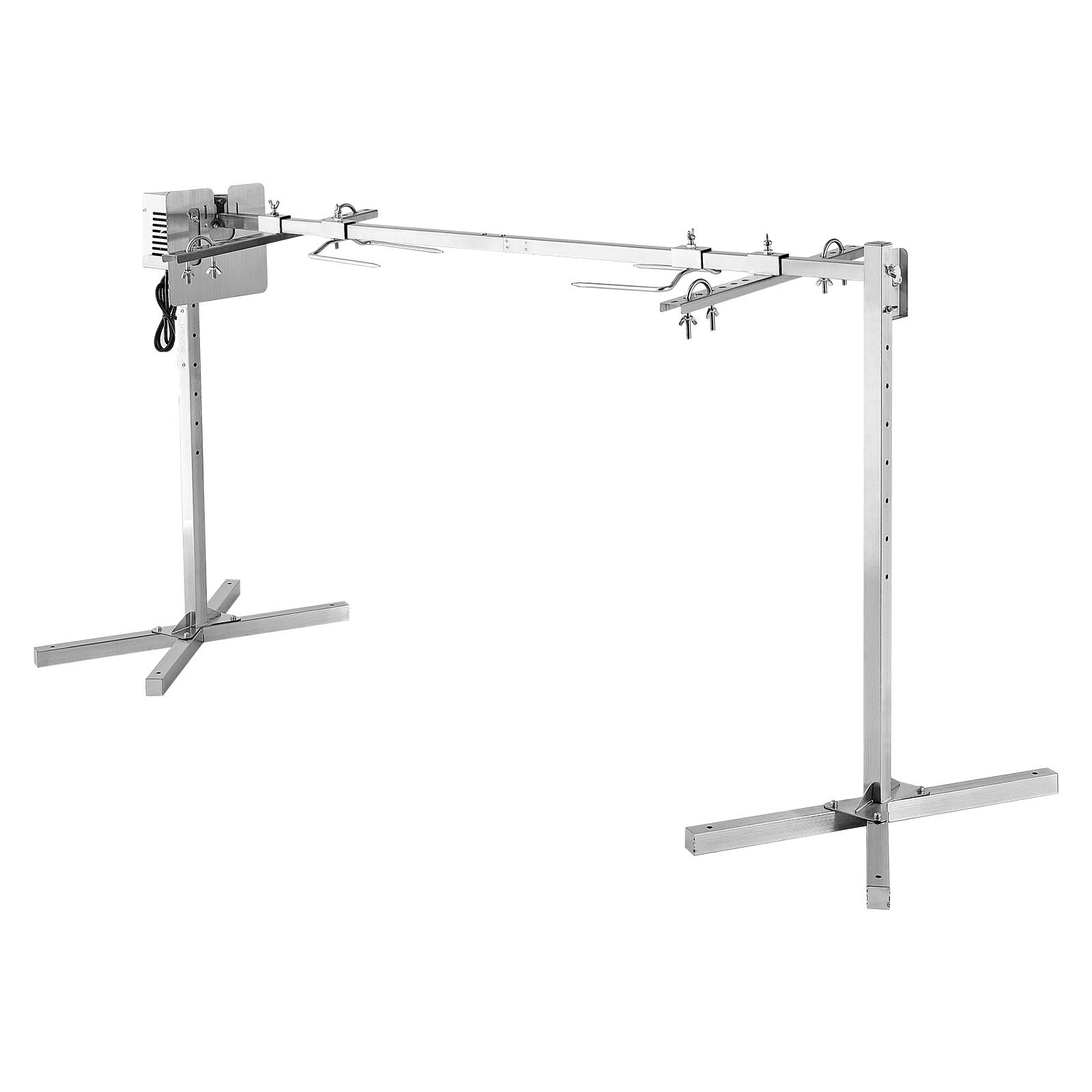 Mophorn Lammgrill 38 W 40 Kg 1321 Mm Drehspieß Spanferkelgrill Edelstahl Für Gartenpartys, Hochzeiten, Camping Und Feste, 3 U/min Mit 8 Höhenstufen, 1740 X 535 X 860 Mm, Sus304-gabel, 45°-standfuß
