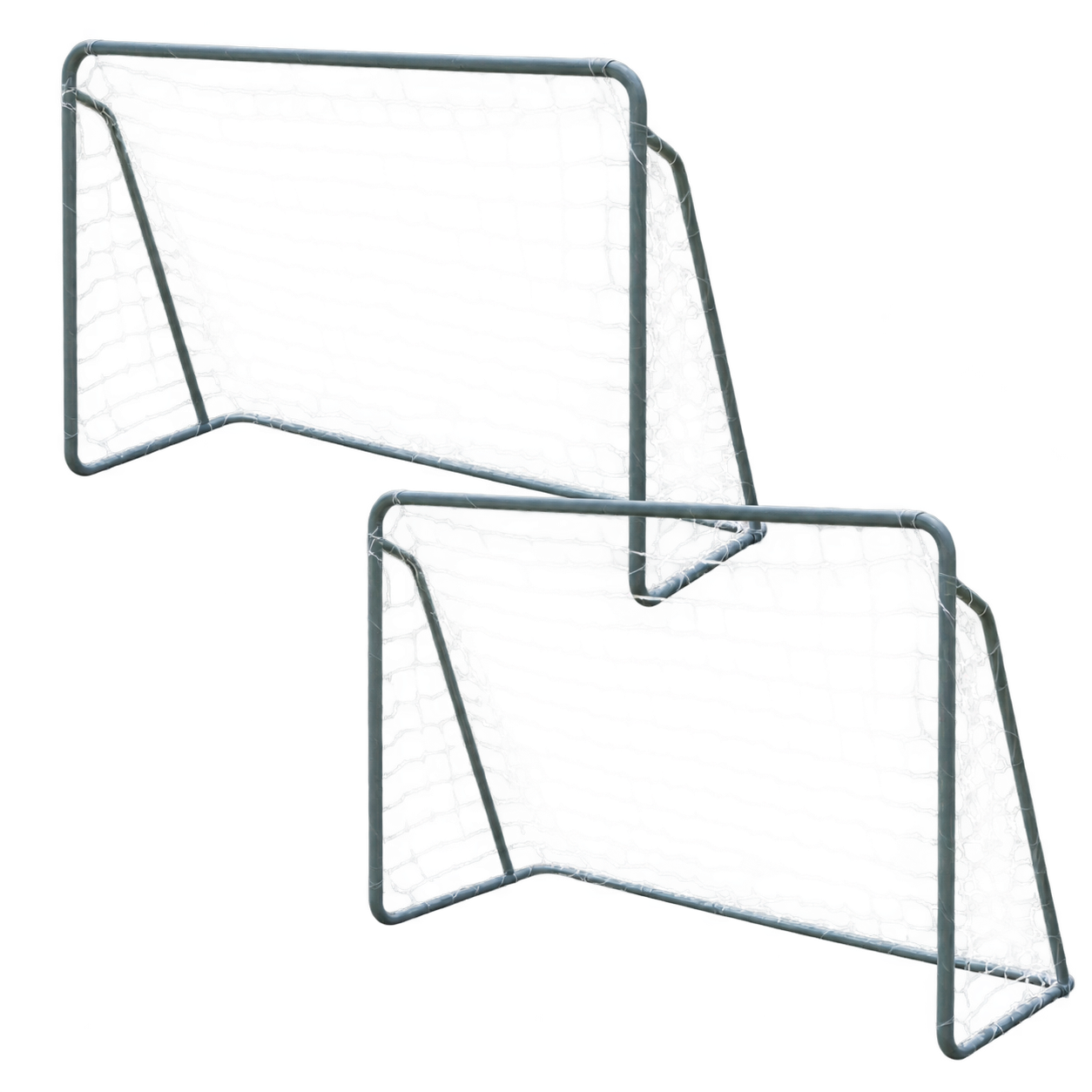 Fußballtor Mit Netz, Stahlrahmen, 240 Cm, 2er-pack