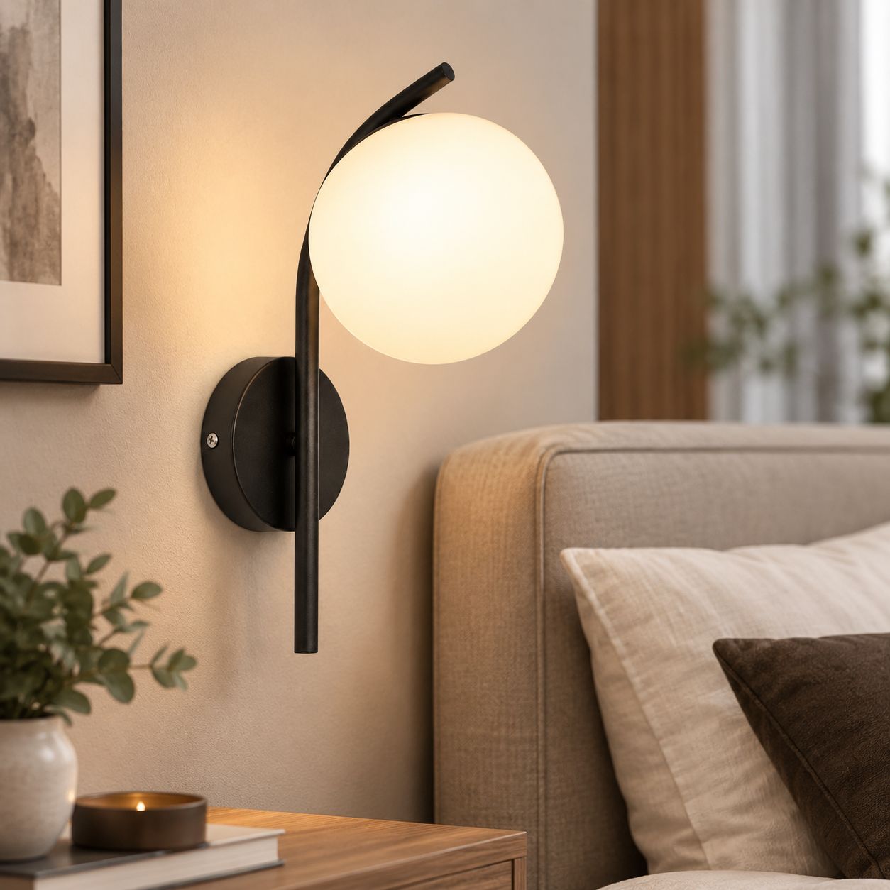 Led-nachttischlampe, Stabiler, Flimmerfreier Treiber, Warmes Licht, Elegantes Schwarzes Design Fürs Schlafzimmer