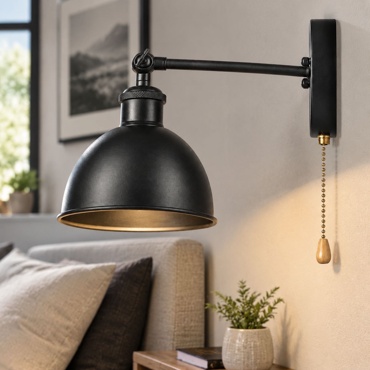 Wandleuchte Aus Schmiedeeisen Im Industriestil Mit Schwenkbarem Gelenkarm, E26 110v Fassung, Für Hotel Und Zuhause (leuchtmittel Nicht Enthalten).