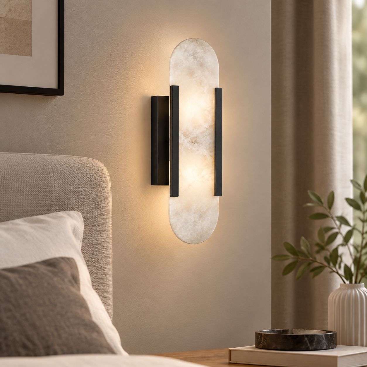 Original Cloudstone Wandleuchte, Kompaktes Schwarzes Modell Mit Einzigartigem Und Unverwechselbarem Naturmuster (leuchtmittel Nicht Enthalten).