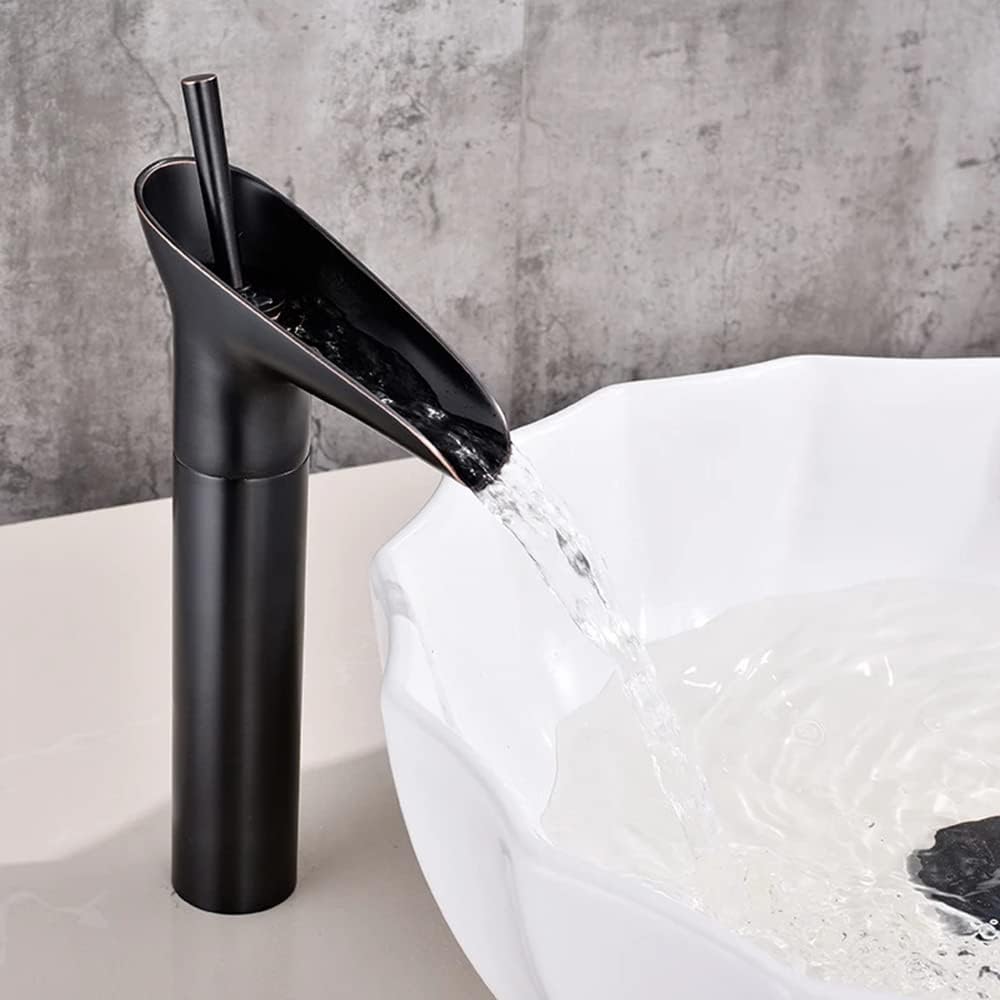 Edelstahl-waschtischarmatur Mit Ölgegerbter Kupferoberfläche, Rostbeständig, Wassersparender Wasserfallstrahl, Einfache Und Langlebige Installation