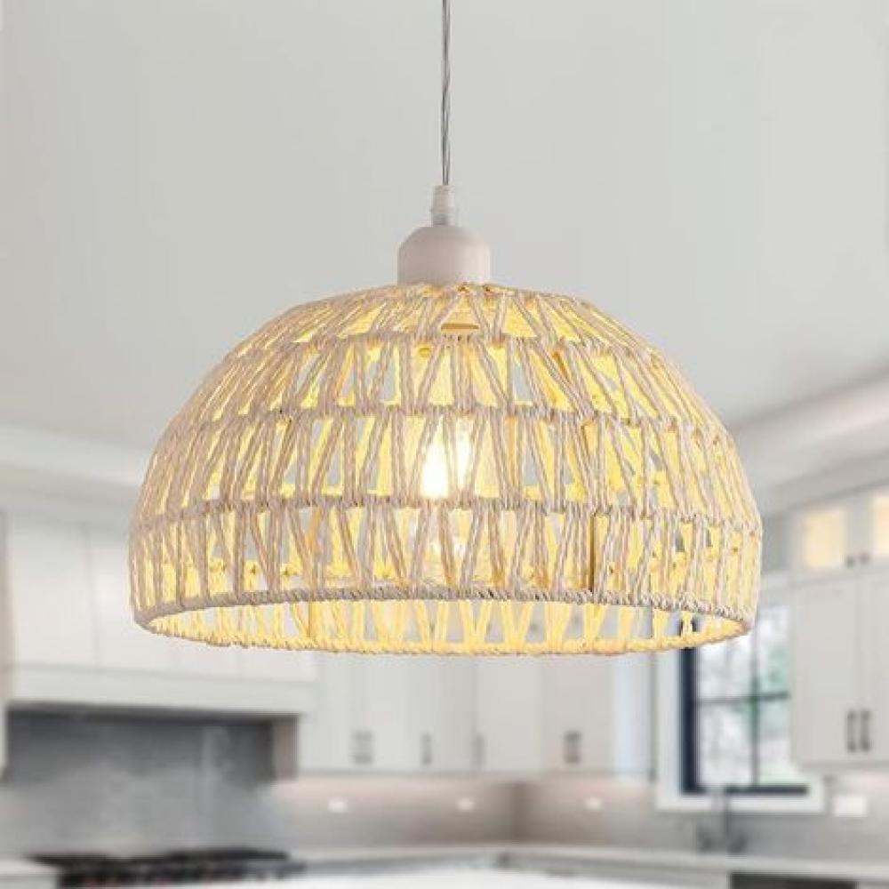 Elegante Pendelleuchte Im Bohème-stil Aus Natürlichem Rattan, Sanftes Licht Für Eine Gemütliche Atmosphäre, Einfache Installation, Vielseitig Einsetzbar Im Innenbereich