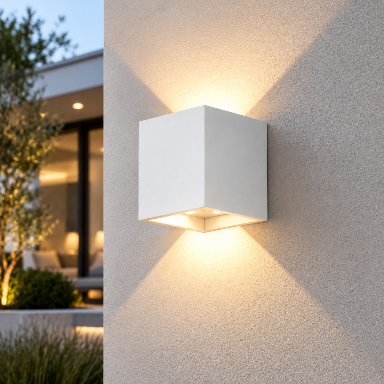 Quadratische, Weiße Aluminium-außenwandleuchte, 6 W, Schutzart Ip65/ip68, Dimmbare Helligkeit, 110–220 V, Für Garten Und Villa