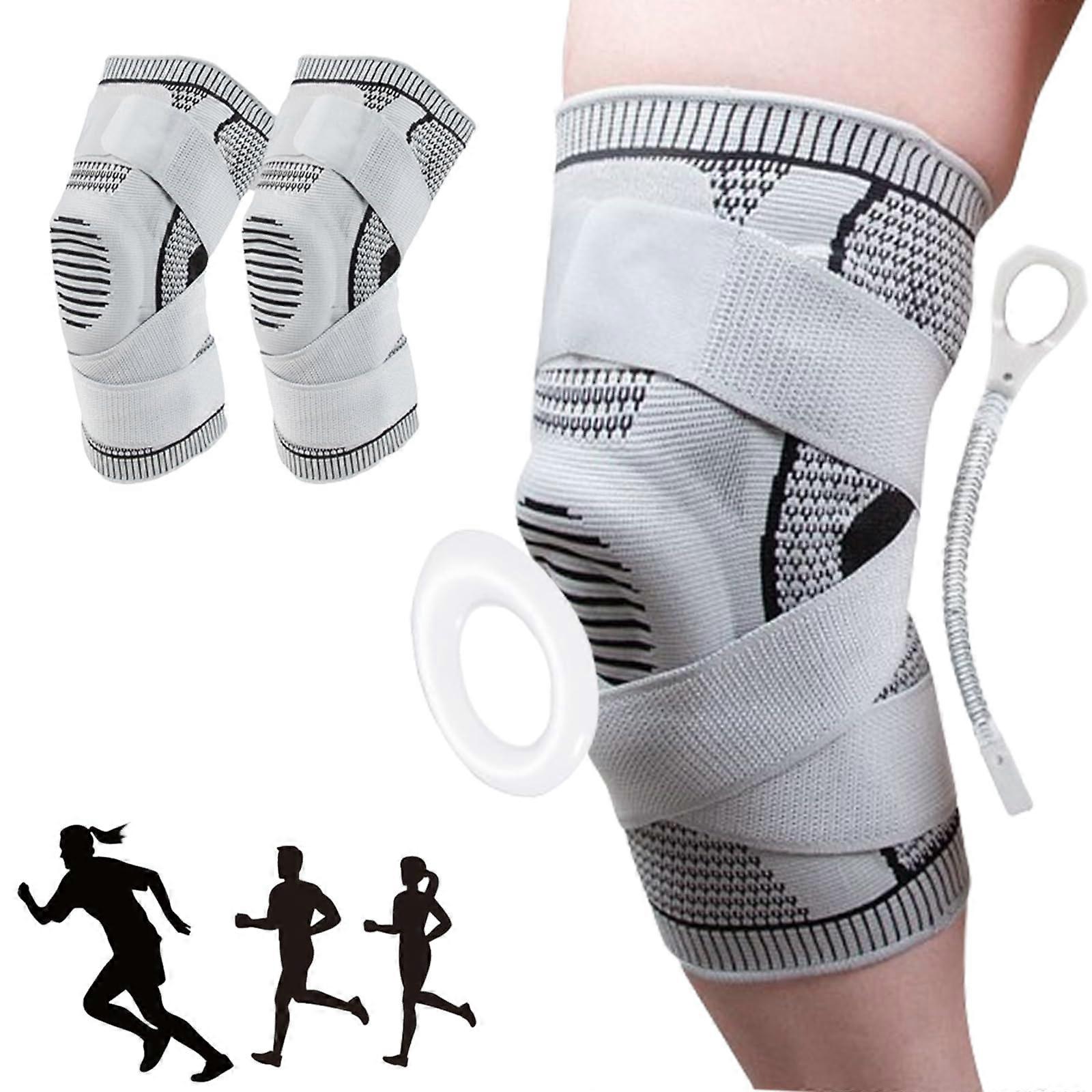 Norelie Active Life 2.0 Kompressions-knieorthese, Bambus-kniestütze, Grau, Xl