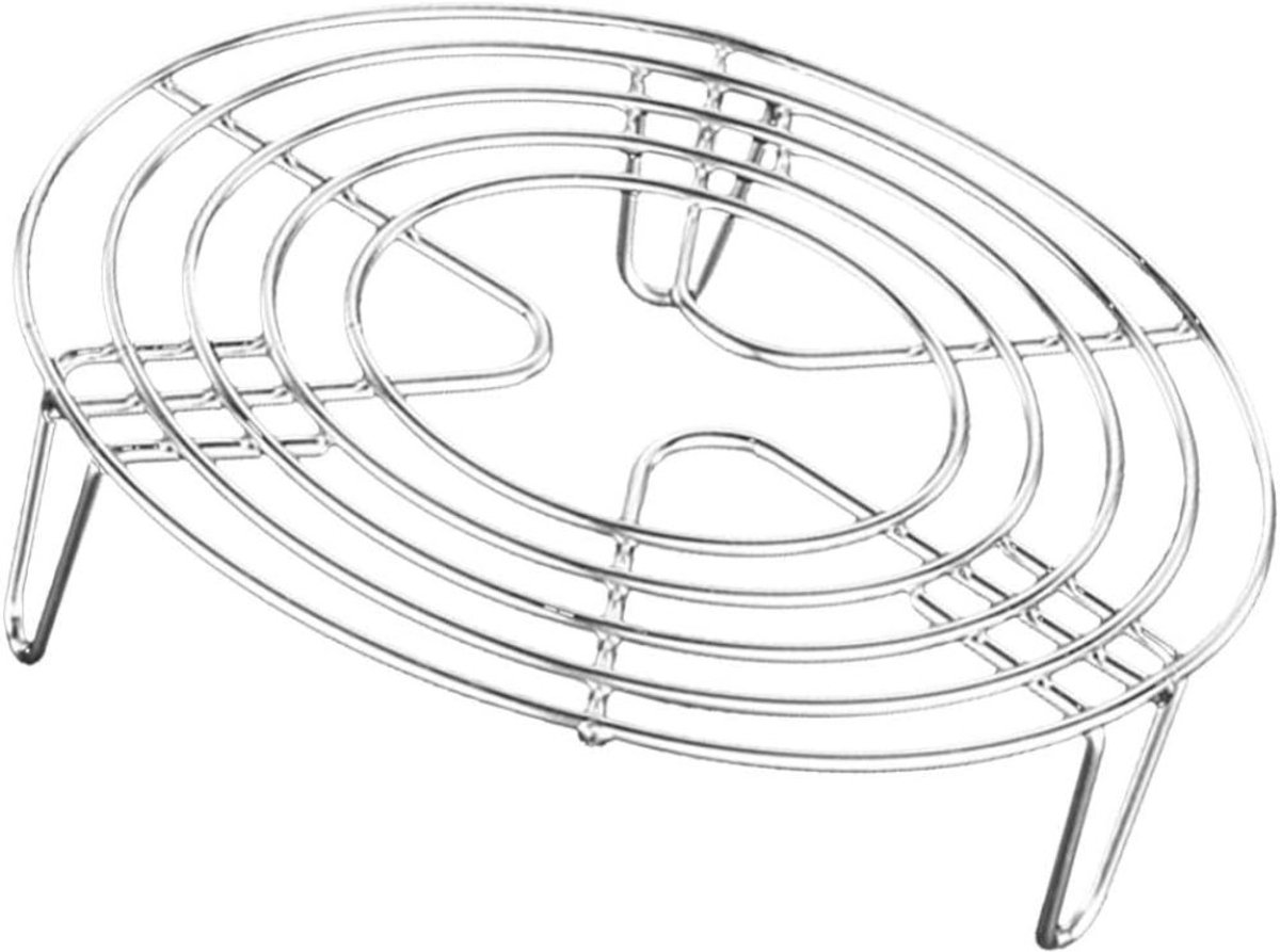 Stück - Runder Edelstahl-dampfgareinsatz - Ofenrost - Untersetzer - Grillrost - Zum Kochen, Backen Und Aufbewahren - 16 X 16 X 7 Cm (silber)
