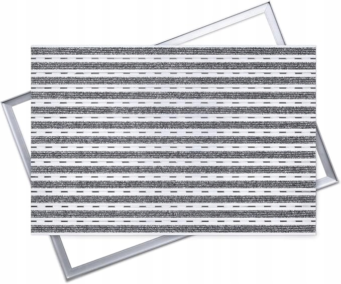 Polentex Fußmatte Aus Aluminium-ripsband: Grau, 100 X 60 Cm, Mit Rahmen, 12 Mm
