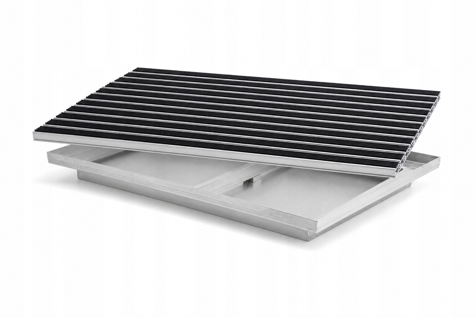 Polentex Aluminium-fußmatte C22 Gummi Schwarz 100x50 + Schmutzfang