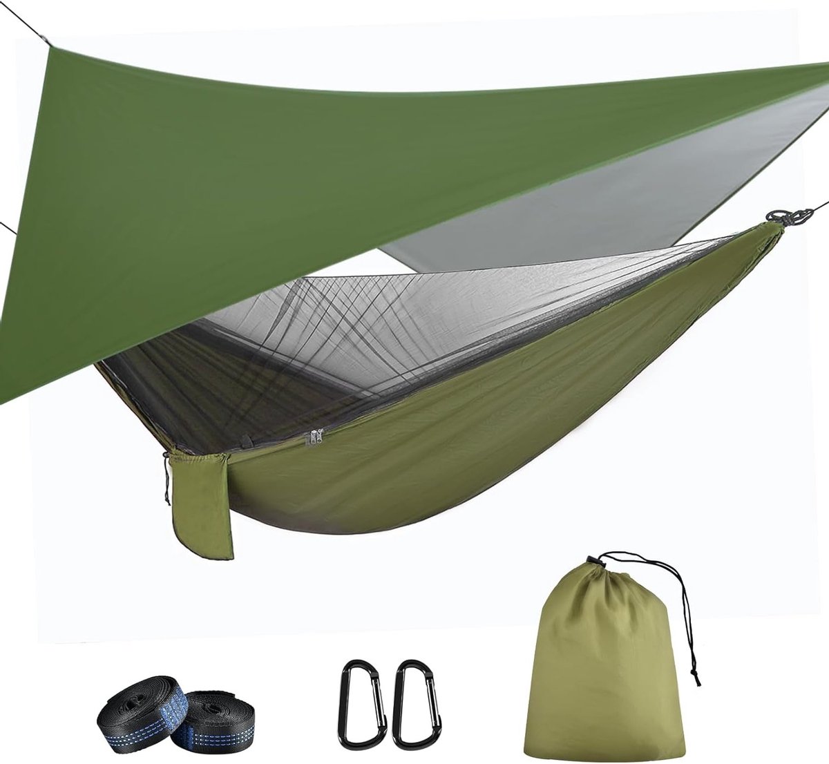 Camping-hängematte Mit Moskitonetz Und Regenschutz – 2 Personen – Ultraleicht – 200 Kg