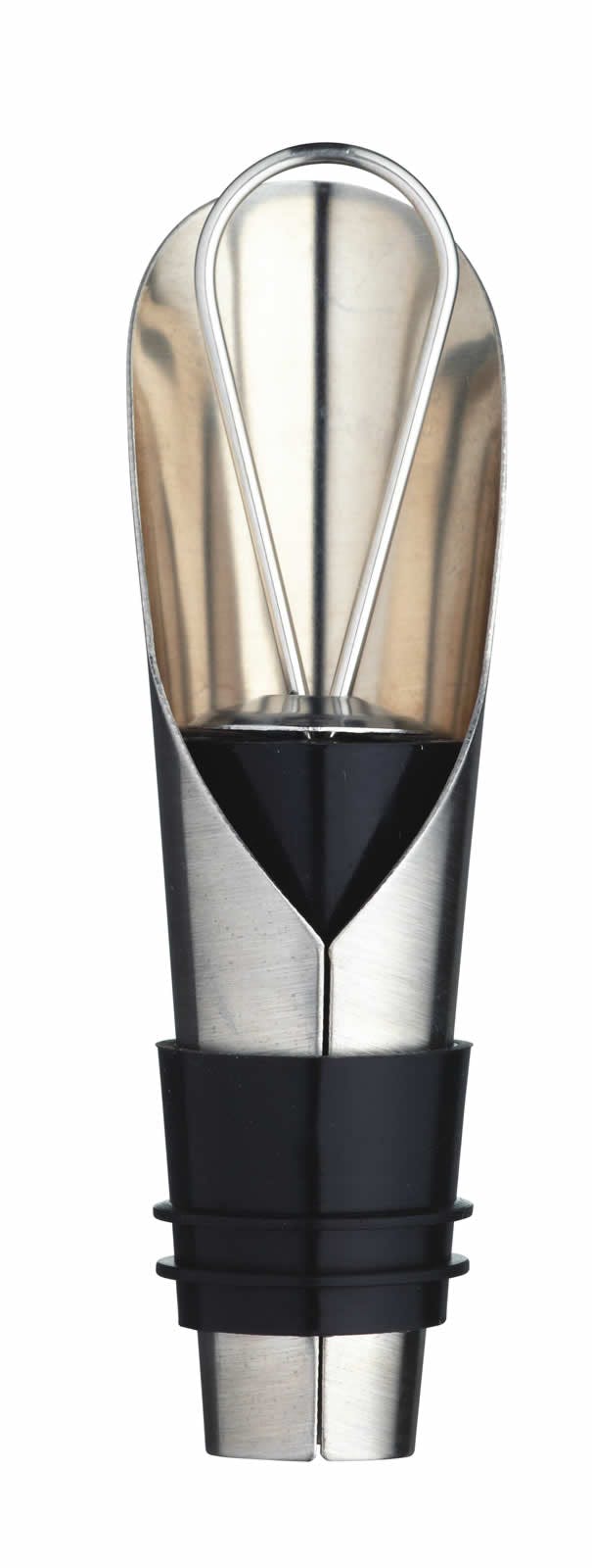 Barcraft - Weinausgießer Of Mit 2 In 1 Stopfen, Edelstahl, Silber, 8 X 2 Cm