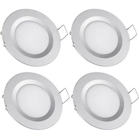 Ts-4 X Led-scheinwerfer, 12 V, Durchmesser 58–65 Mm, 3 W, 3200 K, Geeignet Für Hobbys, Boote, Hobbys, Yachten, Varmvitt (silberfinish) – Perfekt
