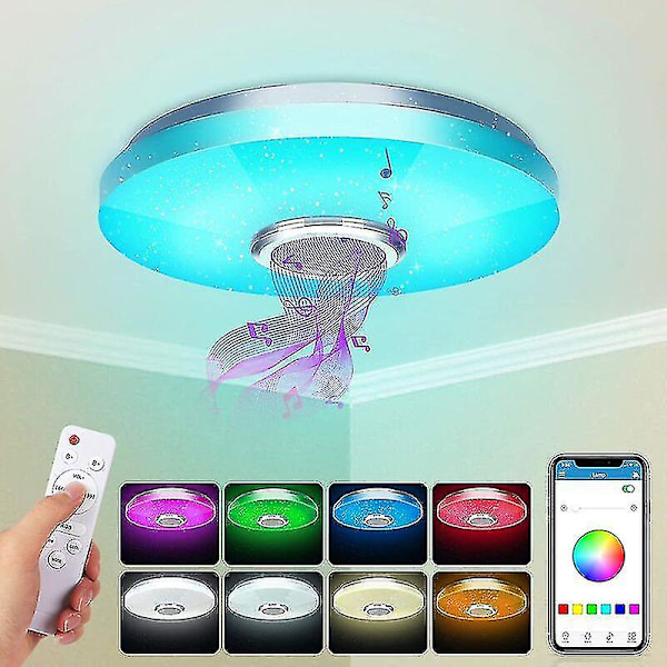 36-w-led-deckenleuchte Mit Bluetooth-lautsprecher, Smarte Steuerung Per Fernbedienung Und App