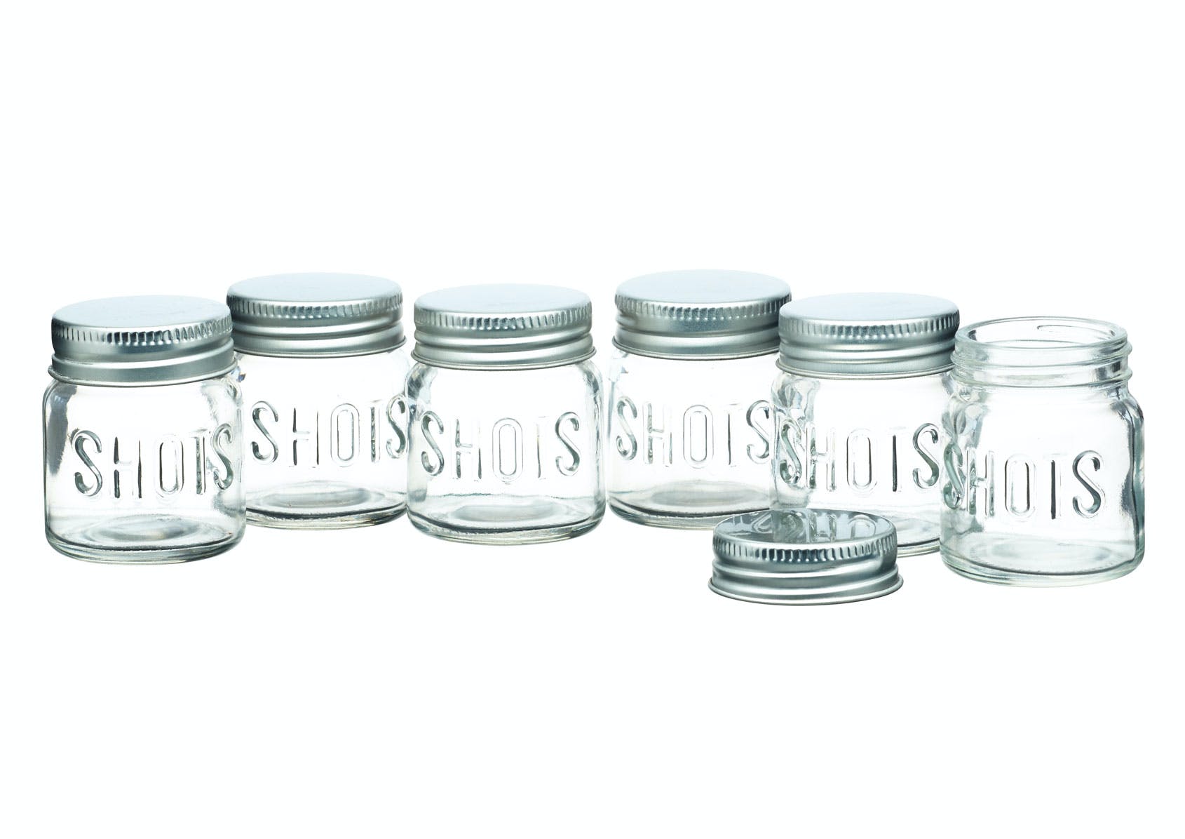 Kitchencraft Barcraft Set De Schnapsgläser De Geformte Schnapsgläser De Glas De Konserven Mit Deckel De Schraubverschluss 6 Stück 60 Ml