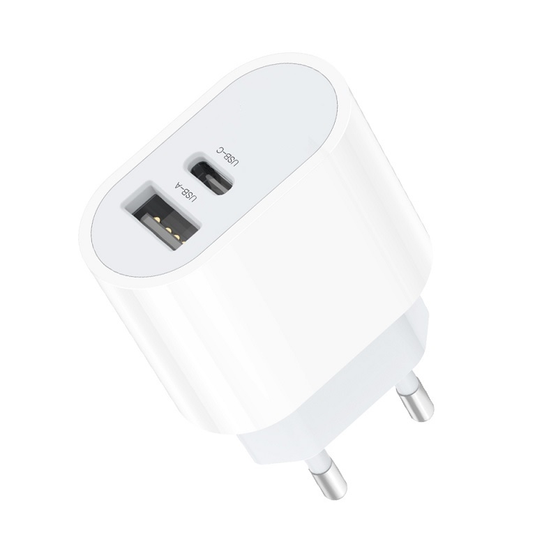 Dual-port-schnellladegerät Mit Usb-c-anschluss, Kompatibel Mit Iphone 11/12/13/14, 15 Und Samsung