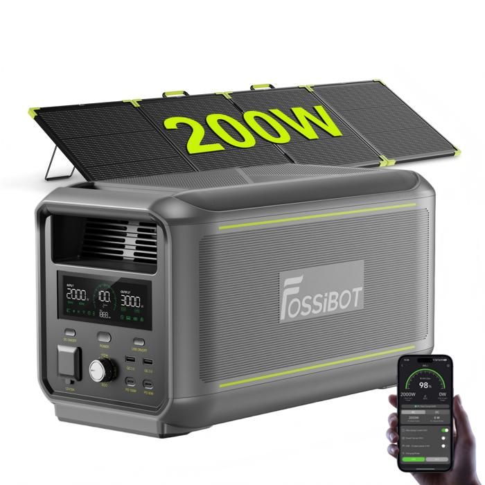 Tragbares Stromaggregat - Fossibot - F3000 - 2048wh Lifepo4 - 3000w Dauerleistung (6000w Spitzenleistung) - Usv 10 Ms