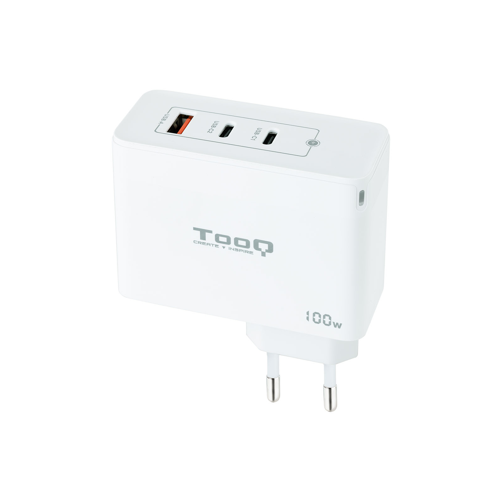 Ladegerät Red Gan 2xusb-c Pd + Usb-a Qc 100w White Tooq Tqwc-ganqc2pd100w