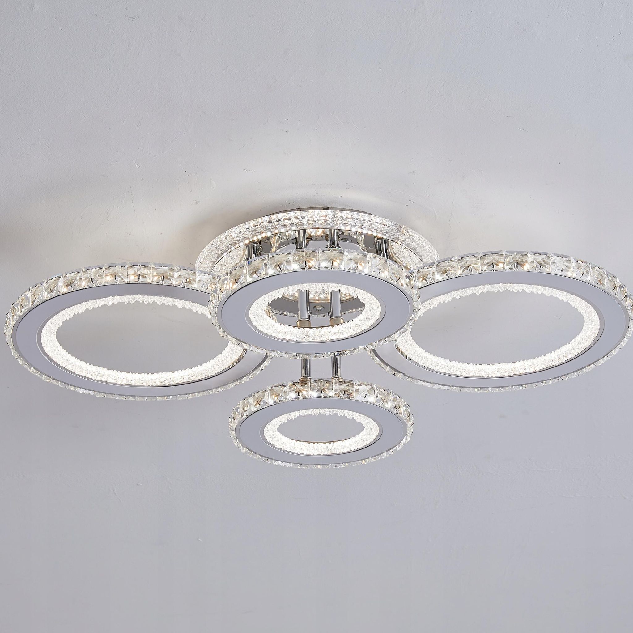 Glamouröse Kristall-deckenleuchte, Led-deckenleuchte Mit Fernbedienung, 115 W