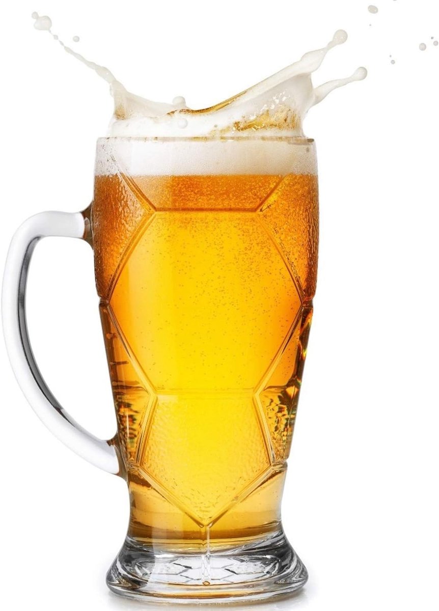 Großes Bierglas In Form Eines Fußballs – Fußballglas Mit Henkel – Dickes 700-ml-glas – Originelles Glas Für Spiele Und Ideales Geschenk Für Fußballfans