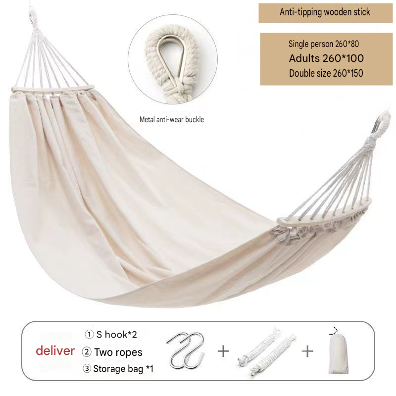 Doppelhängematte 260x150cm Aus Segeltuch, Geeignet Für Drinnen Und Draußen, Garten
