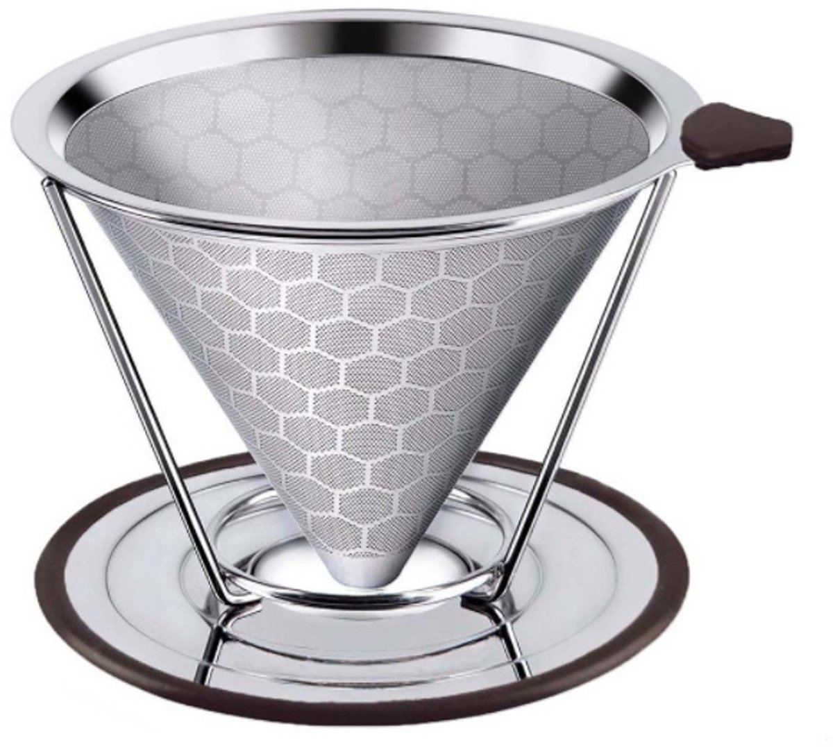 Kaffeefilter – Ideal Für Den Hausgebrauch (für 1 Bis 6 Tassen) – Mit Rutschfestem Und Abnehmbarem Boden – Edelstahl – Wiederverwendbar