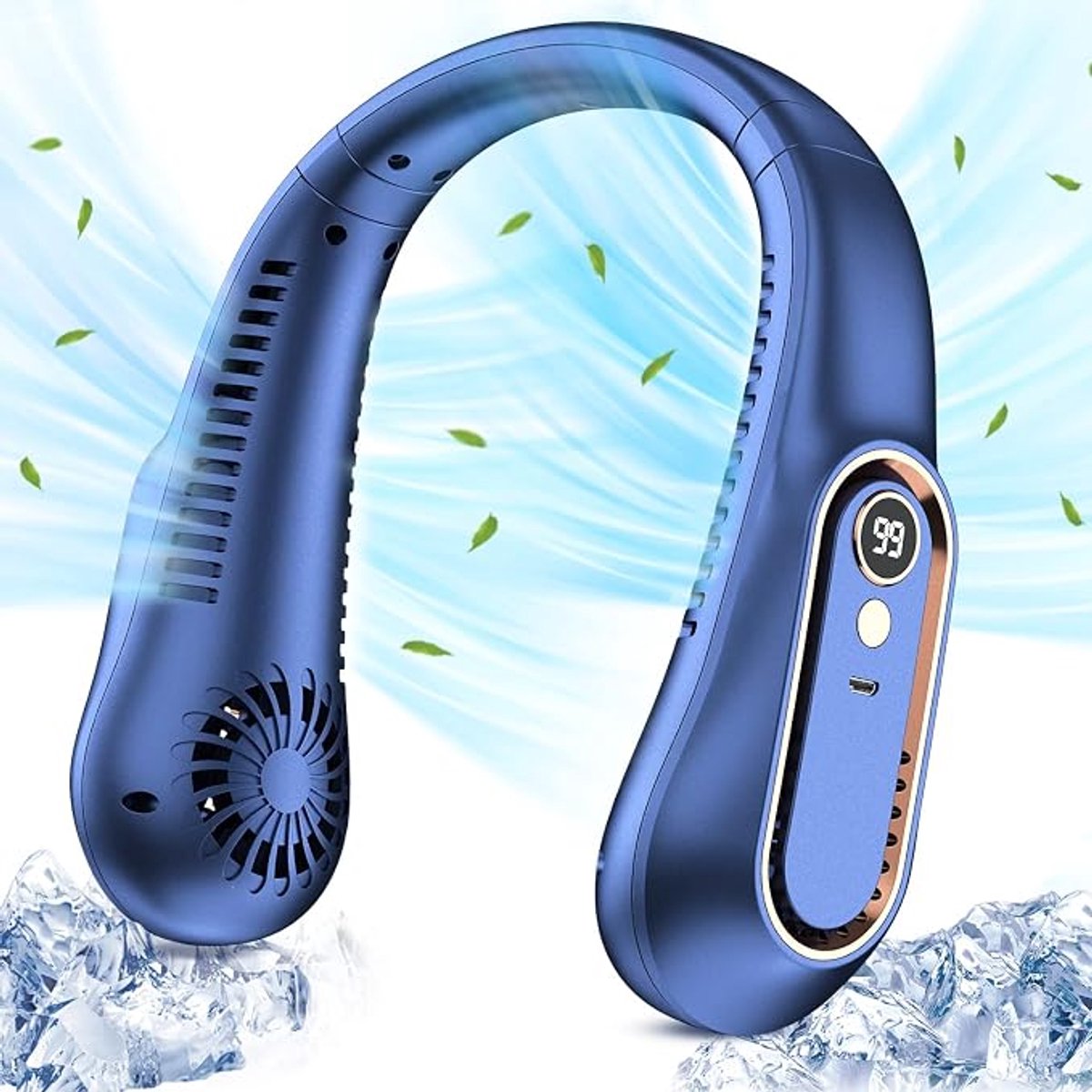 Tragbarer Nackenventilator, 5 Windstufen, Unisex, 720° Vertikaler Luftstrom, Usb-wiederaufladbarer, Blattloser Ventilator, Led-anzeige, Freihändige Bedienung, Ideal Für Reisen...