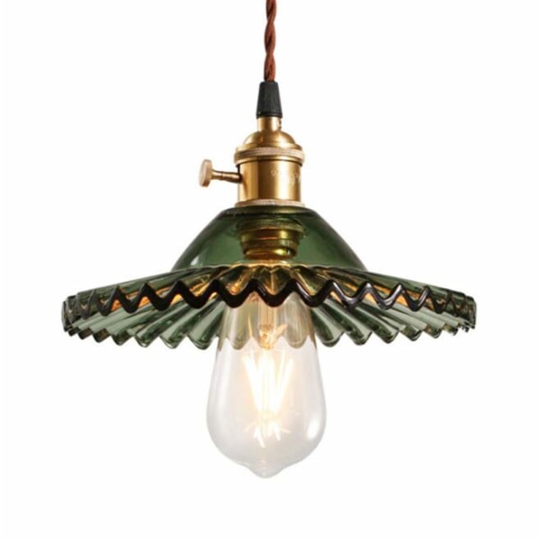 E27 Industrielle Vintage-deckenleuchte, Retro-glas-deckenlampe Mit Lampenschirm (grün)