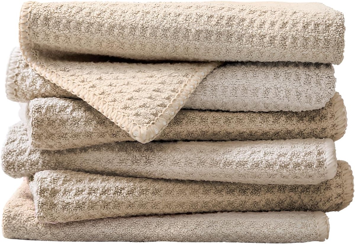 Multifunktionale Mikrofasertücher – Geschirrtücher, Reinigungstücher – 6er-set – Khaki – 30 X 30 Cm