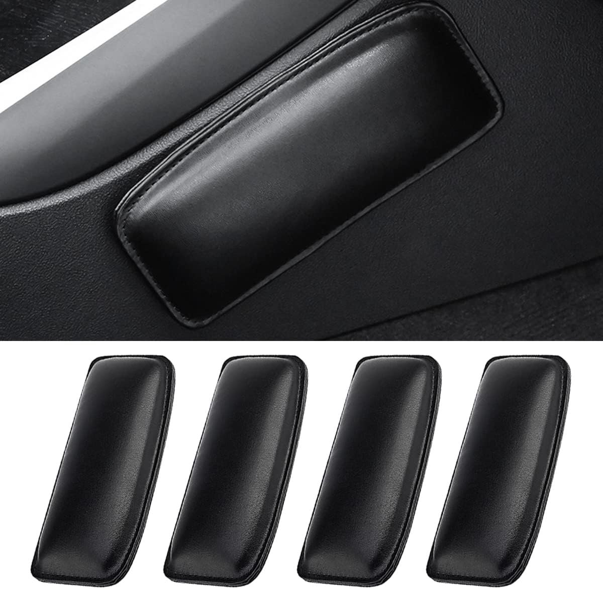 Set Mit 4 Universellen Auto-knie- Und Ellbogenpolstern Aus Weichem Leder Für Armlehnen, Fuß-, Knie- Und Oberschenkelschutz, Bequeme Elastische Polster, Schwarz