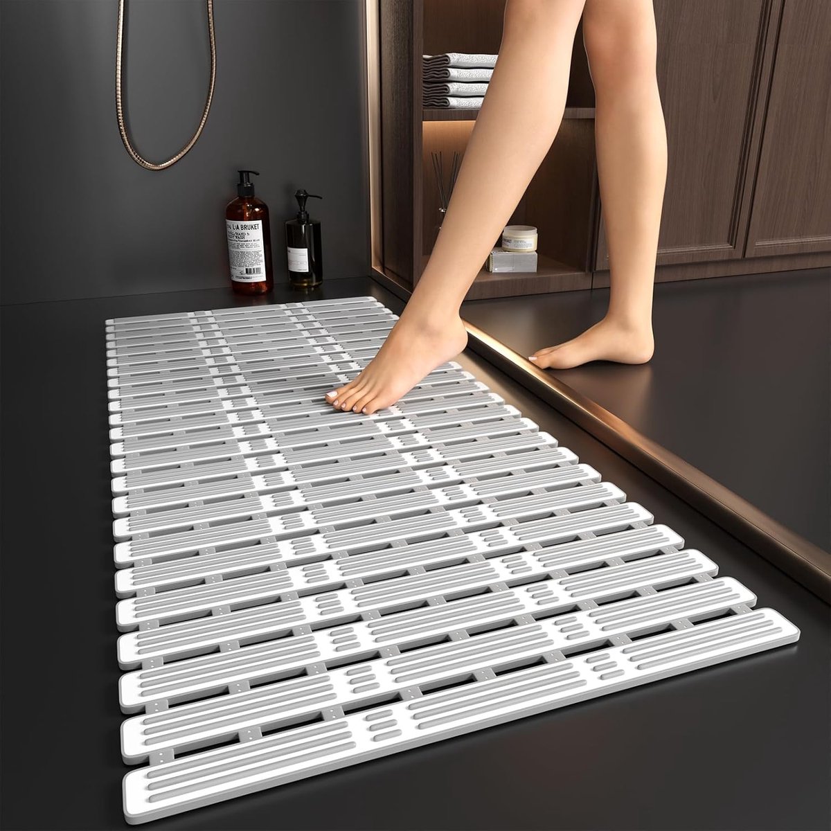 Rutschfeste Badematte – Rutschfeste Duschmatte – Faltbar – Mit Saugnäpfen – Schimmelresistent – 40 X 90 Cm