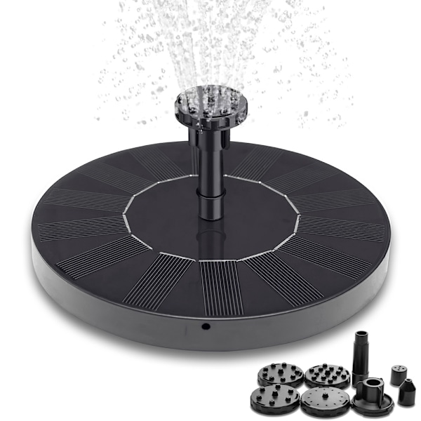 (sonderangebot) Jetzt Zum Schnäppchenpreis Solarbrunnen / Wasserbrunnen Mit Solarzelle – 16 Cm, Schwarz