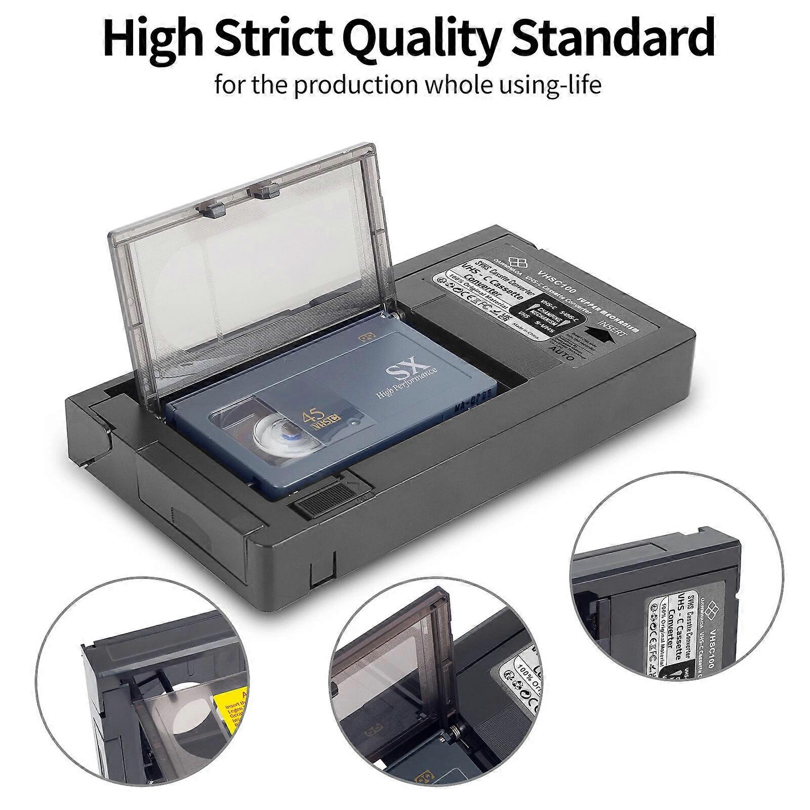 Schwarzer Vhs-c-kassettenadapter Für Vhs-c- Und Svhs-camcorder, Rca-versiegelt, Motorisiert