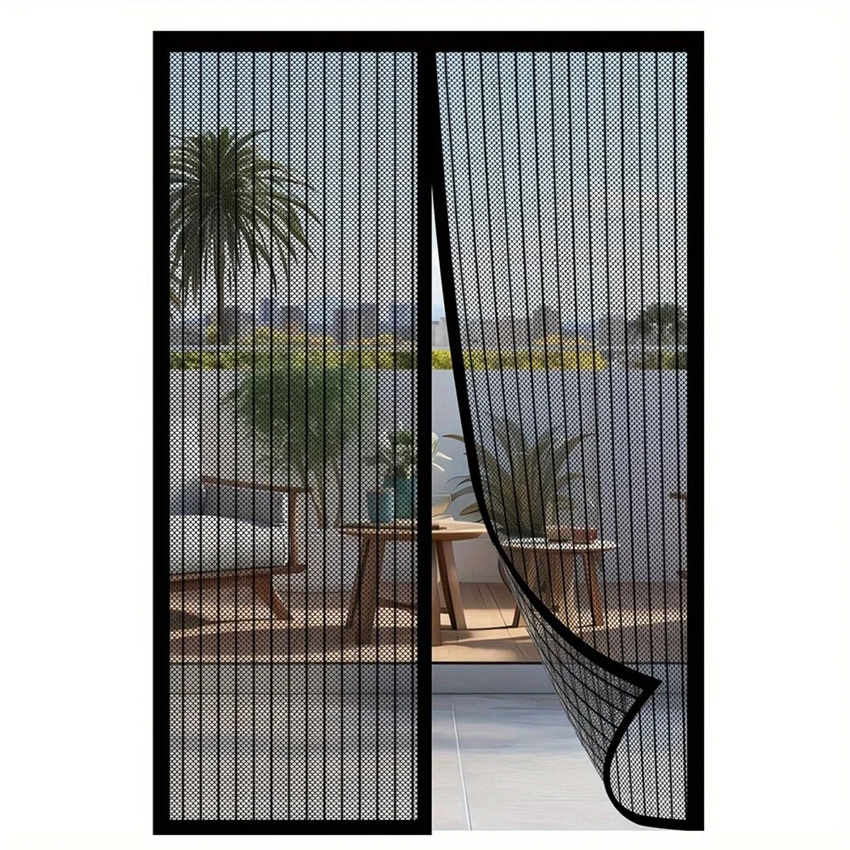 Luxuriöses Magnetisches Moskitonetz 90 X 210 Cm – Hochwertiges Fiberglas – Schwarz