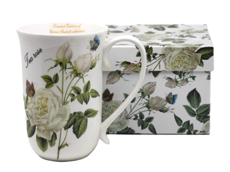 Großer Porzellanbecher (400 Ml) Als Geschenk In Einer Box, Kollektion „teerose“.